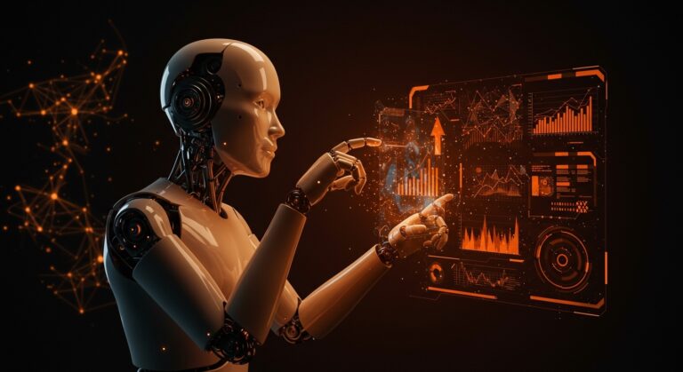 Agente de IA inteligente aprendiendo como humanos con interfaces holográficas, destacando la financiación de NeoCognition y el mercado de agentes de IA 2026.