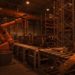 Sistema de almacenamiento industrial automatizado para perfiles metálicos subastado en Barcelona, destacando la automatización logística y oportunidades en el mercado secundario de maquinaria industrial.