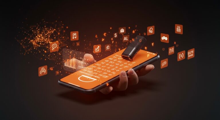 Nada Essential Voice con dictado IA acelerando la escritura y traducción multilingüe en Nothing Phone para productividad móvil.