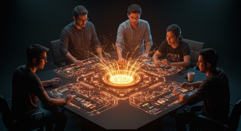 Fundadores LATAM de startups IA colaborando, impulsados por NVIDIA y NVentures con capital y mentoría.