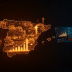 Mapa de expansión del olivar en España con un fundador analizando oportunidades de inversión en agritech y transformación estructural en 2025.