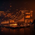 Interfaz de IA analizando la reputación corporativa en tiempo real, destacando el funding de startups tecnológicas.