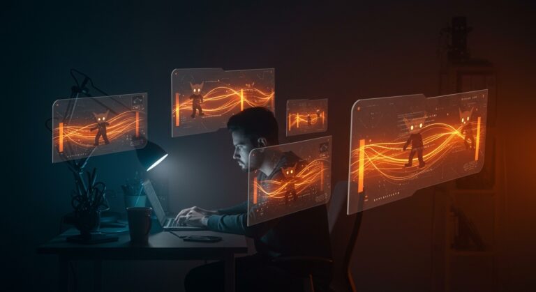 Desarrollador en startup aplicando reglas de IA para controlar outputs goblin en GPT-5, mostrando protección en modelos de inteligencia artificial.