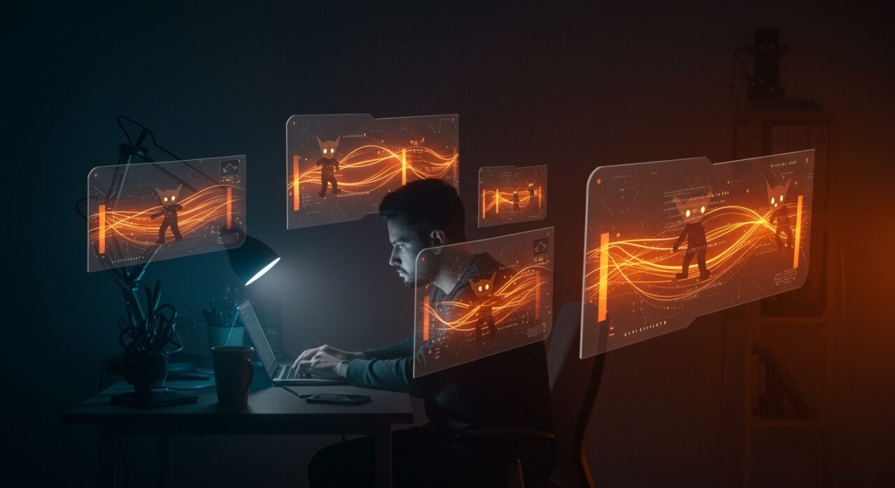 Desarrollador en startup aplicando reglas de IA para controlar outputs goblin en GPT-5, mostrando protección en modelos de inteligencia artificial.