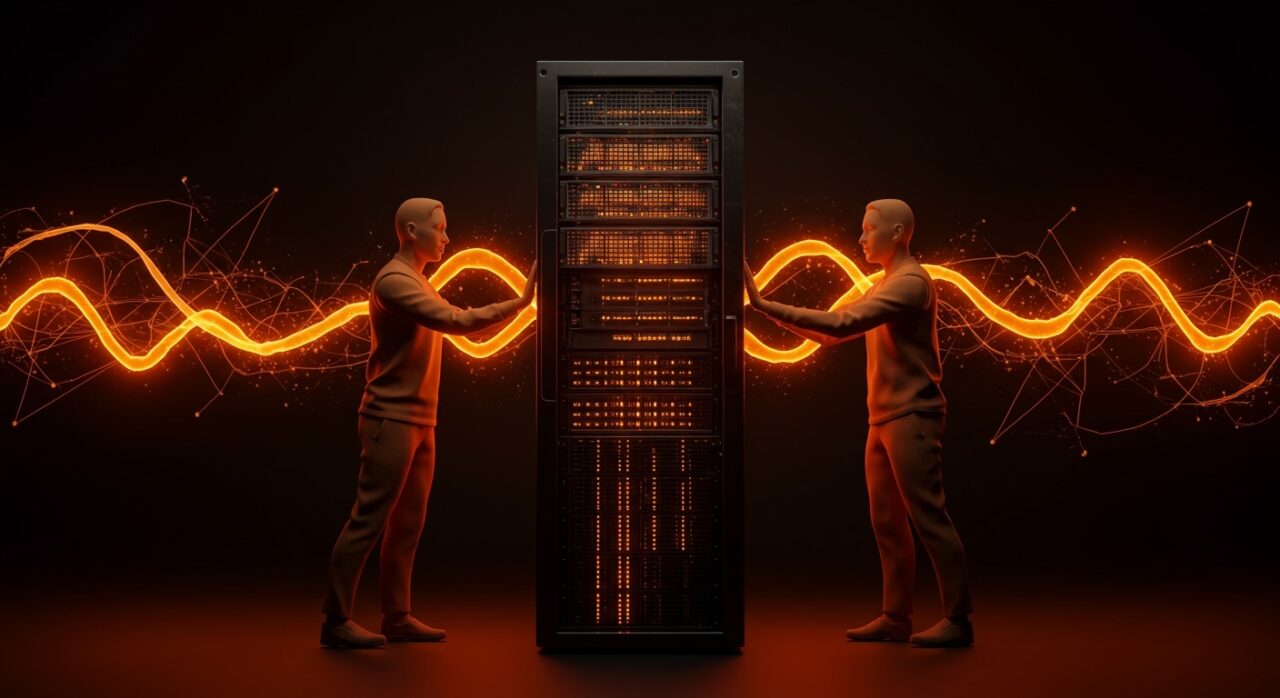 Acuerdo entre OpenAI y Microsoft representado con símbolos de inversión y partnership tecnológico en la nube AWS, enfocado en el ecosistema startup de inteligencia artificial.