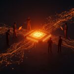 Imagen conceptual de IA recibiendo una ronda de financiación récord de 122 mil millones de dólares, destacando el ecosistema startup y la tecnología.