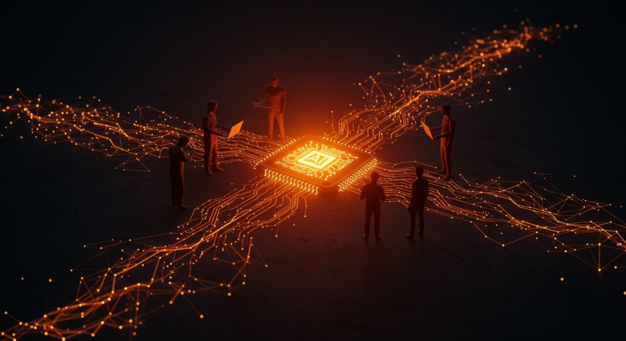 Imagen conceptual de IA recibiendo una ronda de financiación récord de 122 mil millones de dólares, destacando el ecosistema startup y la tecnología.