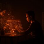 Tech founder trabajando en investigación de seguridad en IA en el OpenAI Safety Fellowship 2026, representado con redes neuronales y tecnología avanzada en tonos naranja y negro.