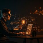 Founder en entorno digital con agentes IA de OpenAI automatizando procesos para startups en ecosistema tecnológico hispano.