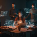 Equipo de startup colaborando con agentes de workspace OpenAI para automatización IA en negocios hispanos.