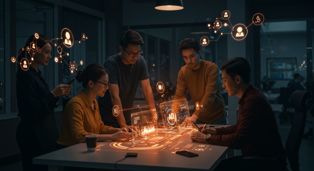 Equipo de founders usando Workspace Agents de OpenAI para automatizar y escalar su startup con IA en un entorno colaborativo avanzado.