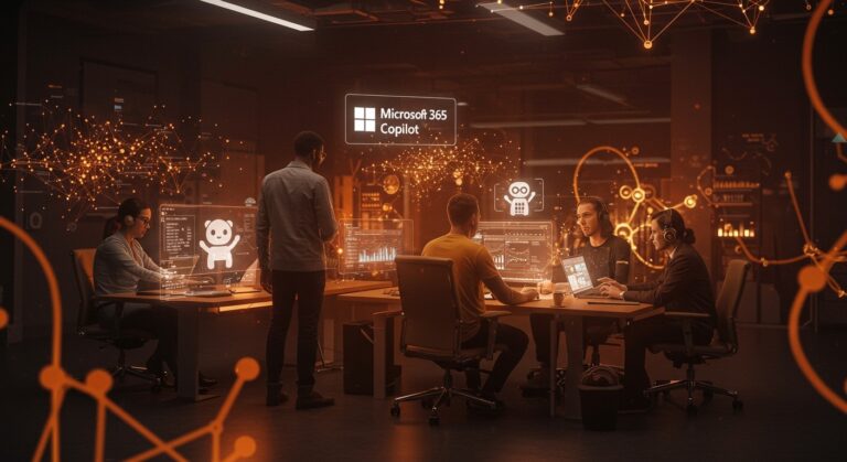 Integración de OpenClaw con Microsoft 365 Copilot representando agentes IA para automatización y productividad en empresas.