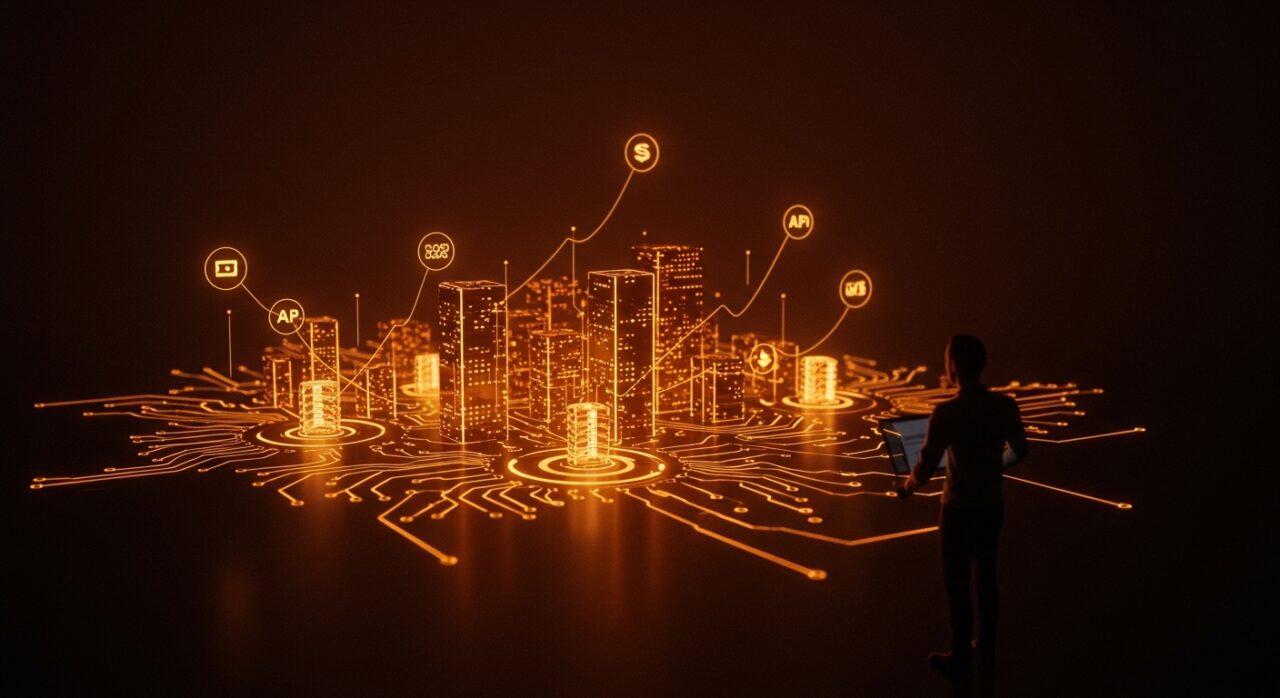 Founder observando infraestructura digital B2B que simboliza pagos digitales en Perú y crecimiento fintech en LATAM.