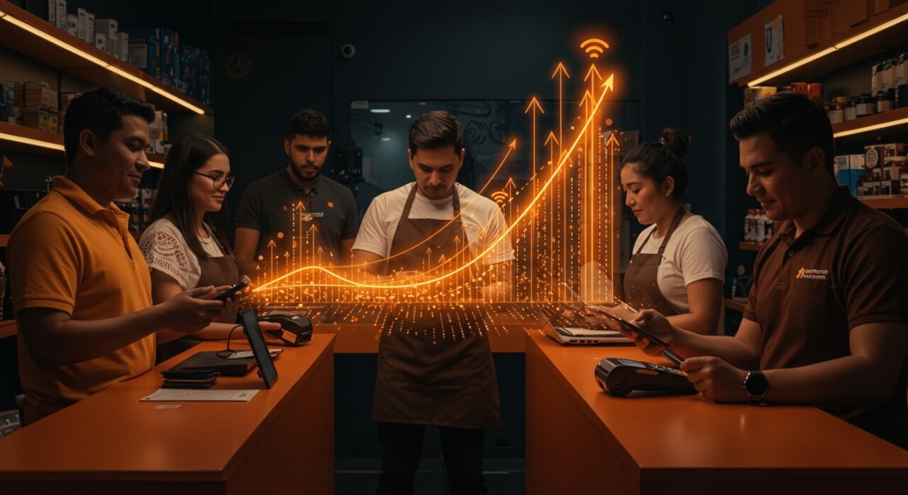 Pagos sin contacto con tecnología NFC en México, mostrando crecimiento y adopción en comercios y fintech.