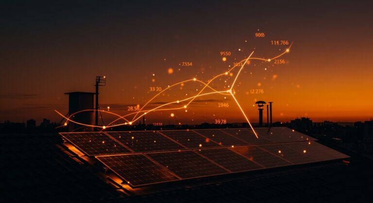 Instalación de paneles solares en 2026 mostrando ahorro energético y costes desde 4.200 euros con enfoque en inversión renovable.