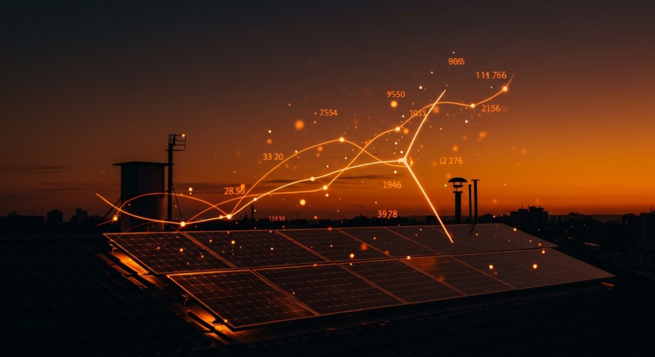 Instalación de paneles solares en 2026 mostrando ahorro energético y costes desde 4.200 euros con enfoque en inversión renovable.