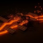 Red eléctrica saturada por paneles solares en España destacando la saturación y oportunidades de inversión en energías renovables.