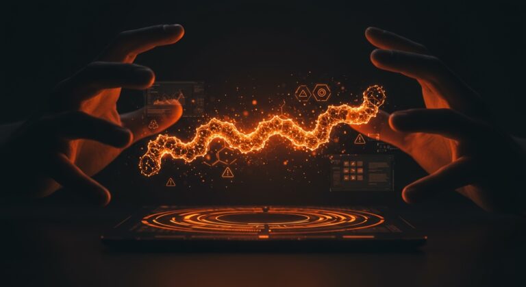 Cadena de péptidos comerciales biotecnológicos en un entorno digital que representa riesgos y regulación en el mercado de salud startup.