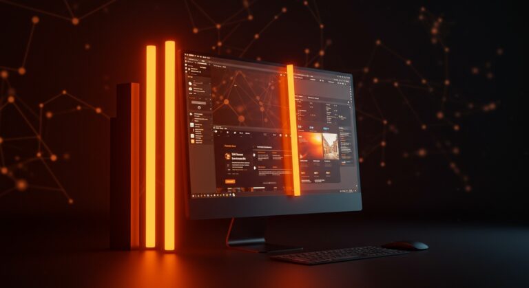 Interfaz de navegador con pestañas verticales y pantalla dividida en Chrome, destacando productividad y tendencias UX en navegadores 2026.