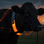 Collar solar inteligente para ganado con tecnología de IA, destacando la innovación y la inversión en agrotech.