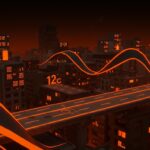 Ciudad urbana enfriada por hormigón radiativo innovador de PhotoKrete reduciendo el calor urbano y mejorando la eficiencia energética.