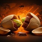 Mercado pistacho 2026 afectado por conflicto en Irán y demanda de chocolate Dubai, ilustrando la ruptura en la cadena de suministro agroalimentaria.