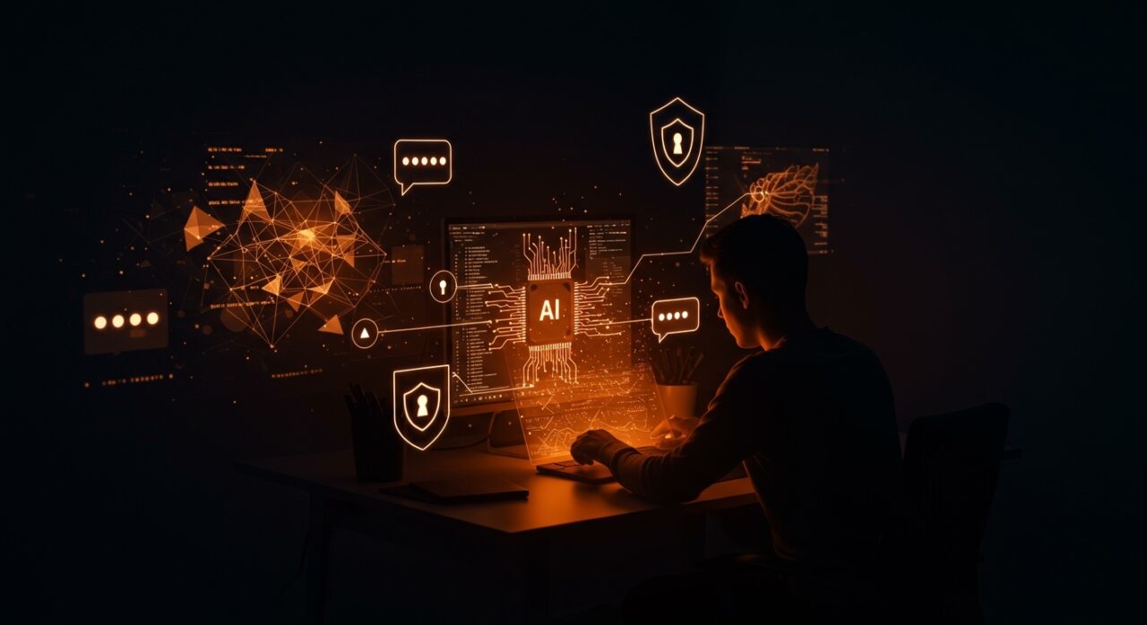 Visualización de privacidad y telemetría del plugin Vercel para Claude Code en un entorno digital, destacando riesgos y protección para founders de IA.