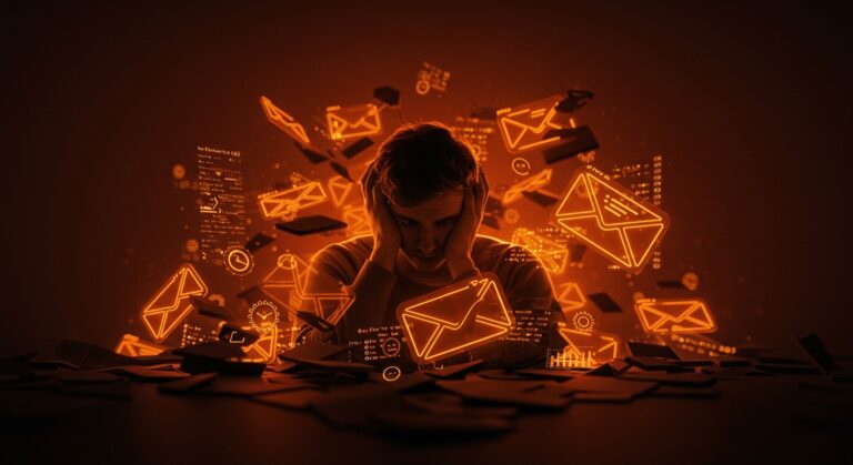 Mantenedor open source abrumado por un backlog creciente de pull requests, ilustrando la gestión y automatización para evitar burnout en proyectos de código abierto.