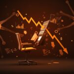 Ilustración del declive del modelo de precios por asiento en SaaS con metáforas visuales de pricing por uso y crecimiento tecnológico.