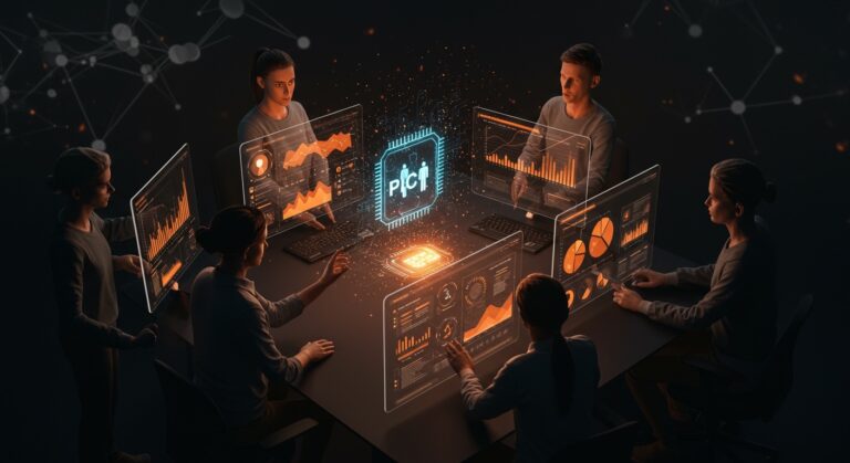 Equipo de startup SaaS en LATAM usando inteligencia artificial y automatización para pricing flexible y escalabilidad global.