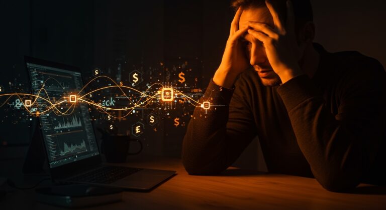 Errores de punto flotante IEEE 754 causando pérdidas multimillonarias en startups de fintech, AI y gaming, ilustrado con desarrollador y datos digitales.