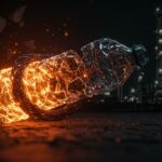 Representación visual del bajo reciclaje de plástico con metáforas de fraude, economía circular y soluciones de startups en la industria petroquímica.