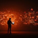 Resistencia a la IA en 2026 con envenenamiento de datos y sabotaje representado en un entorno digital corrupto para startups tecnológicas.