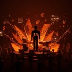 Visualización de desigualdad económica global con riqueza oculta offshore del 0,1% comparada con la mitad más pobre, resaltando evasión fiscal y paraísos fiscales.