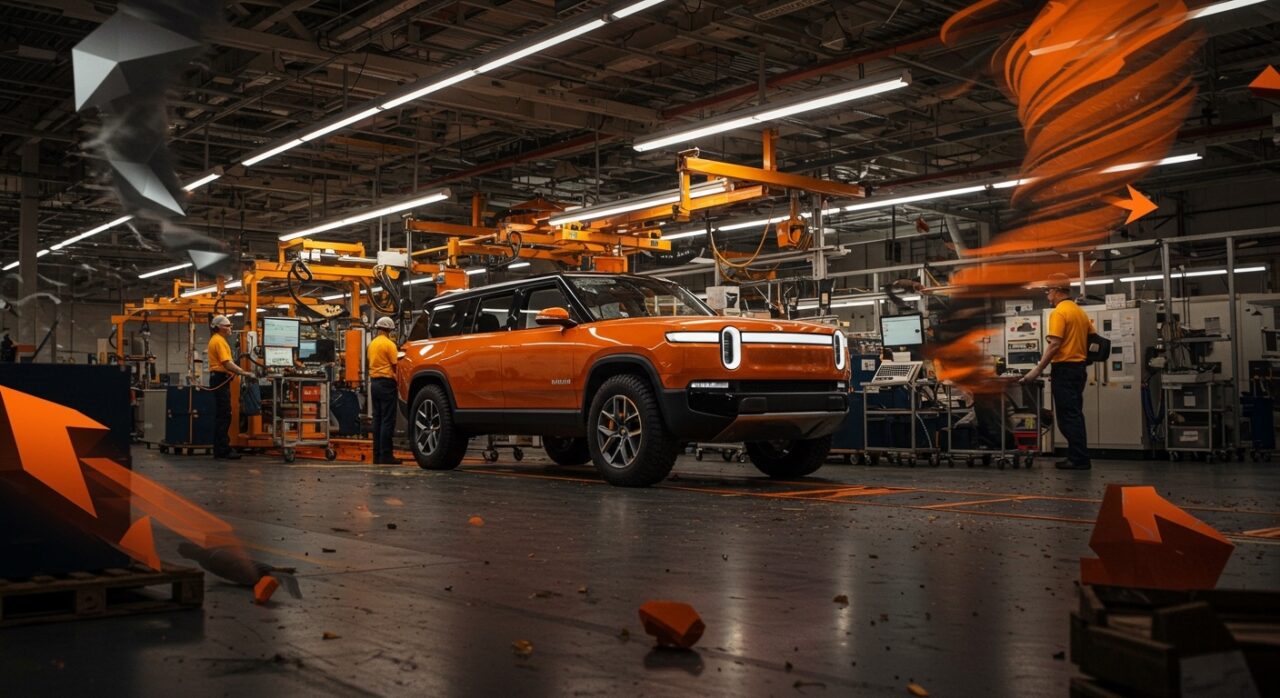 Producción continua del Rivian R2 en fábrica tras tornado EF-1, destacando resiliencia operativa en startups de hardware y vehículos eléctricos.