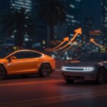 Robotaxis biplaza Tesla Cybercab y Lucid Lunar en transporte urbano autónomo, destacando reducción de costos y oportunidades para startups de movilidad.