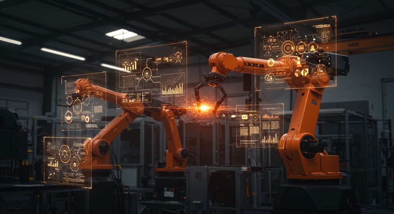 Robótica industrial automatizando procesos en España, destacando la adopción tecnológica en startups y el mercado europeo de automatización.