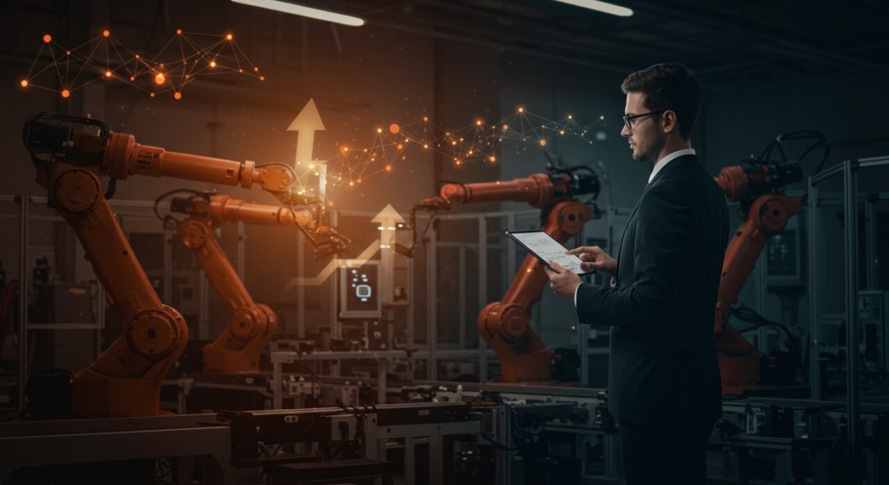 Robótica industrial en empresas españolas automatizando procesos con robots colaborativos y tecnología avanzada en 2026.