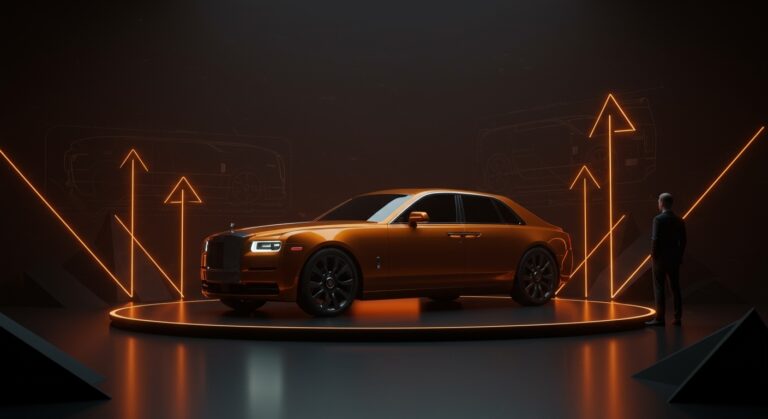 Rolls-Royce Nightingale en exclusiva representando la estrategia de exclusividad en coches eléctricos de lujo en el mercado ultra-lujo.