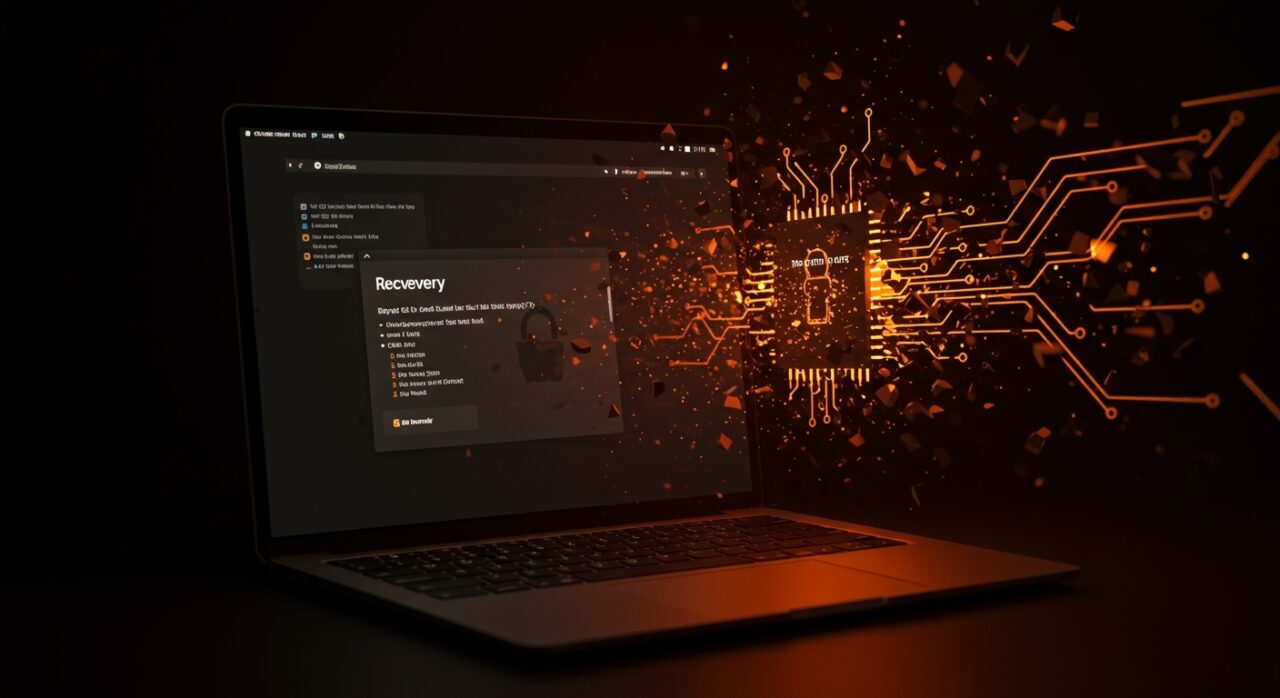 Vulnerabilidades en macOS Recovery Mode que permiten persistencia root mediante Safari destacadas con metáforas visuales de seguridad informática para startups.