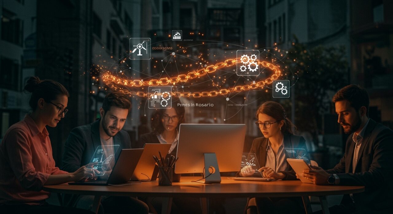 Colaboración de pymes de Rosario en programa gratuito de transformación digital 2026 con inteligencia artificial, automatización y blockchain.