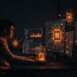 RunPod Flash implementando despliegue serverless GPU sin Docker para desarrollo de IA en startups, en ecosistema tecnológico naranja y negro.