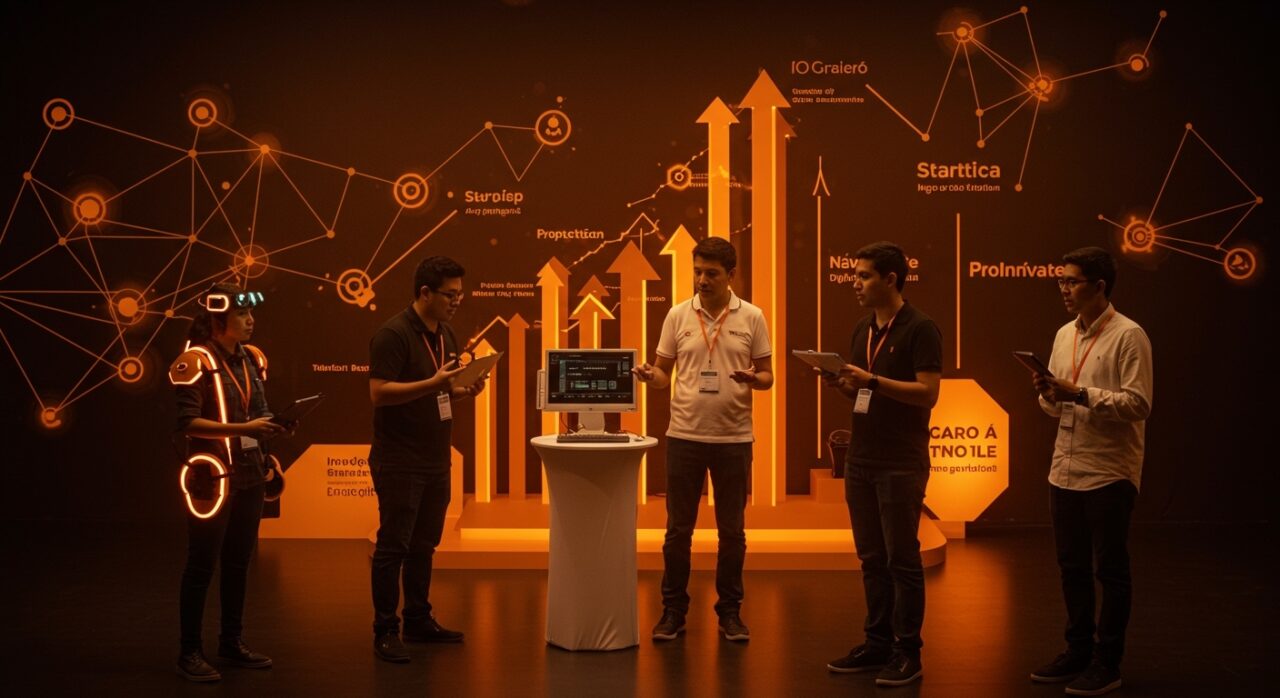 Cuatro startups innovadoras financiadas por ProInnóvate presentando tecnologías en robótica, IoT, proptech y digitalización naval en el ecosistema emprendedor de Perú.