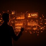 Salario de vigilancia con inteligencia artificial analizando datos salariales y negociación en recursos humanos.