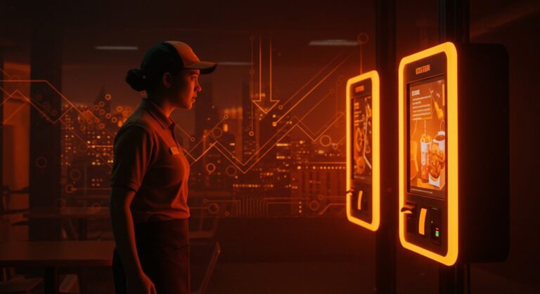 Impacto del salario mínimo en California con automatización en comida rápida y pérdida de empleos en el sector tecnológico.