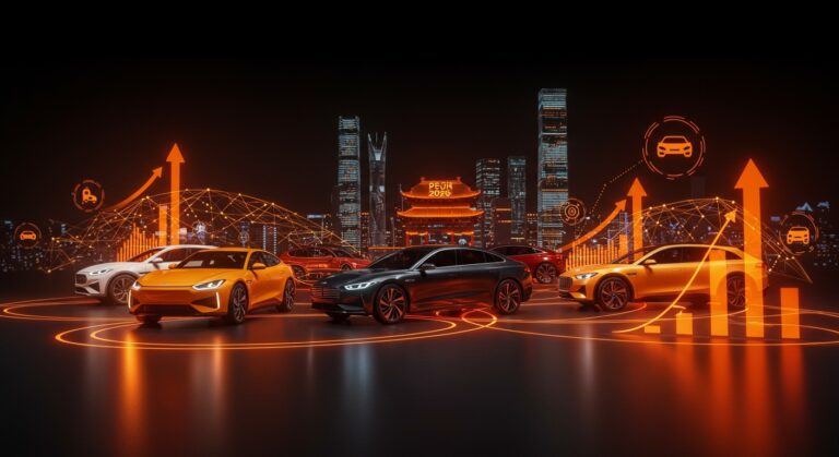 Salón Pekín 2026 mostrando 181 estrenos de coches eléctricos destacando la movilidad eléctrica y la innovación en startups automotrices.