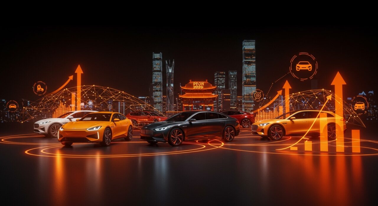 Salón Pekín 2026 mostrando 181 estrenos de coches eléctricos destacando la movilidad eléctrica y la innovación en startups automotrices.