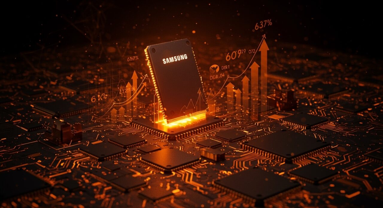 Dominio de Samsung en la crisis RAM 2026 con incremento del 500% en DDR5 y alta demanda por IA en el mercado tecnológico.