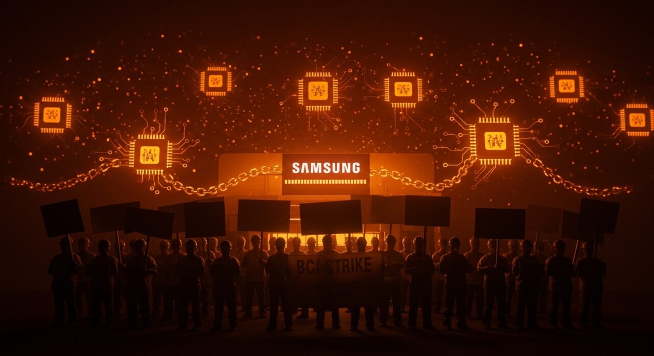 Huelga de trabajadores de Samsung impactando la cadena de suministro de chips de IA y semiconductores, afectando startups tecnológicas.