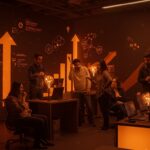 Emprendedores pymes y startups chilenas colaborando en un espacio moderno, reflejando el Santander X Award 2026 y financiamiento para emprendimientos innovadores.